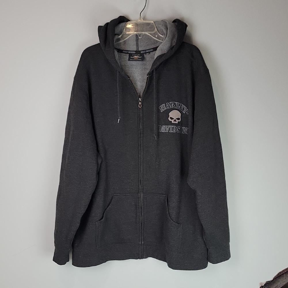 Harley Davidson® Men's Hooded Willie G Skull Sweatshirt jacket 2XL